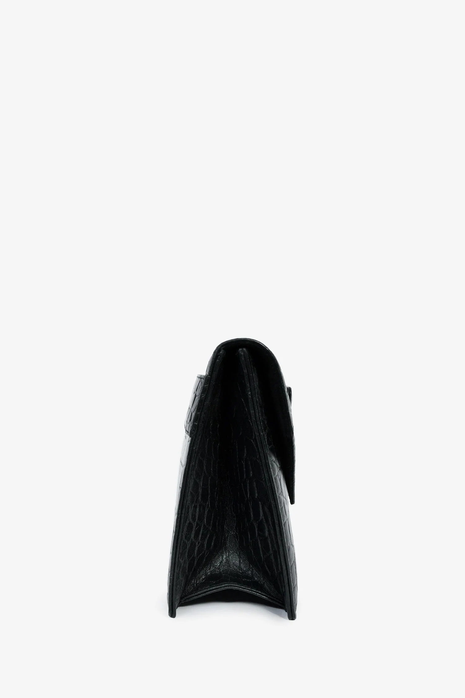 Alexander McQueen Black Croc Effect Leather Envelope Clutch - Image 3