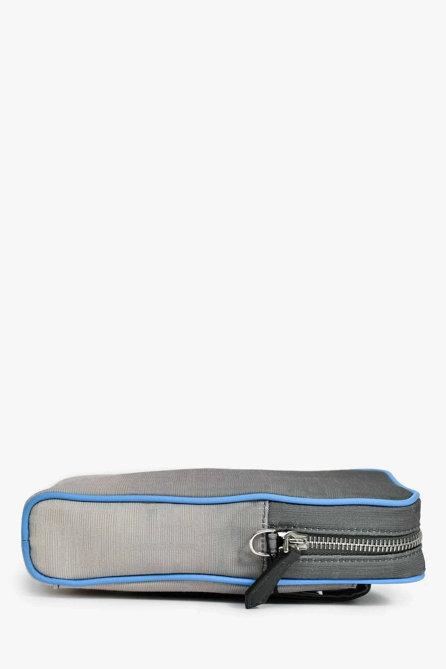 Fendi Grey Ombre Canvas Blue Trim Vertical Crossbody - Image 4