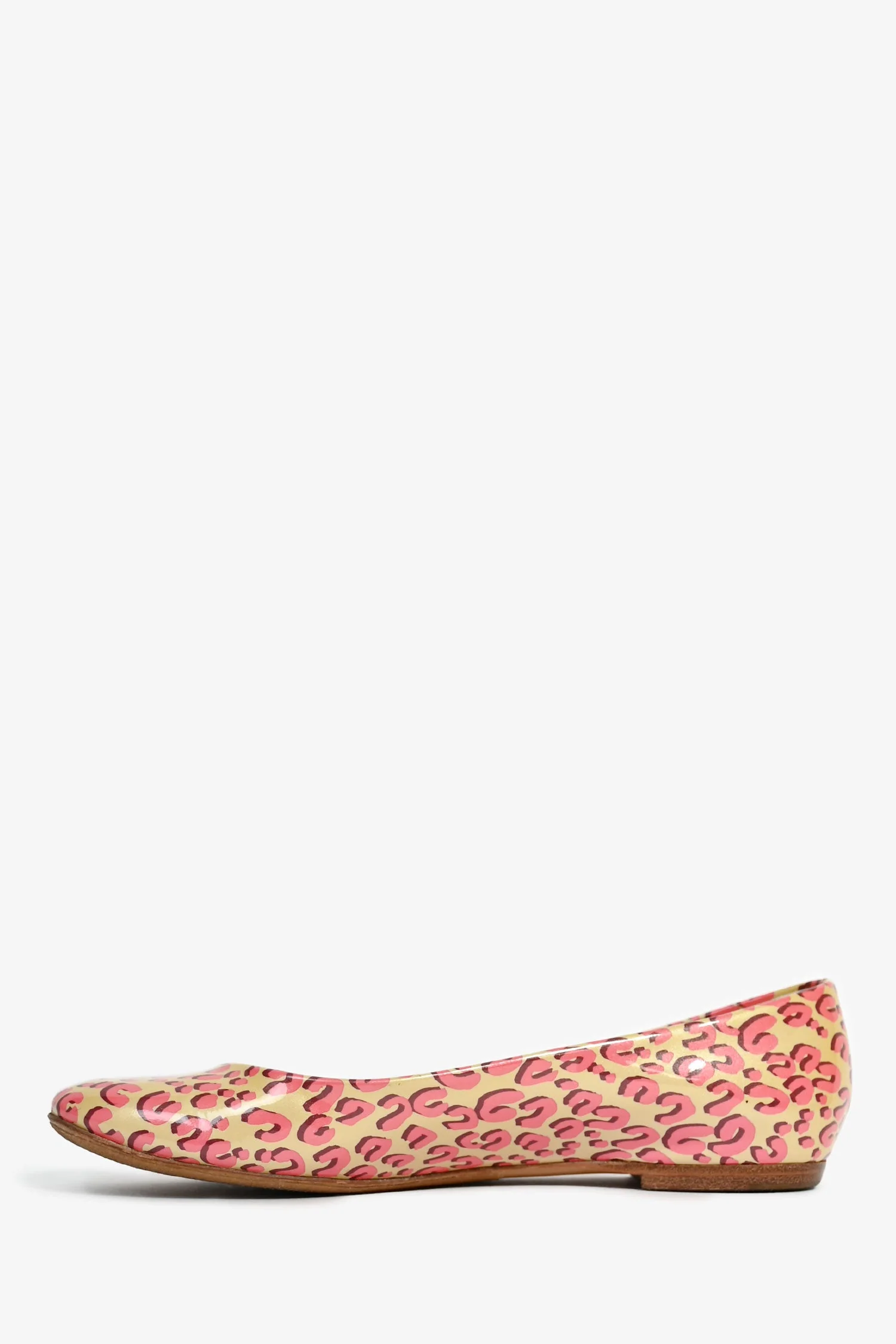 Louis Vuitton Cream/Pink Printed Ballet Flats Size 37 (As Is) - Image 4